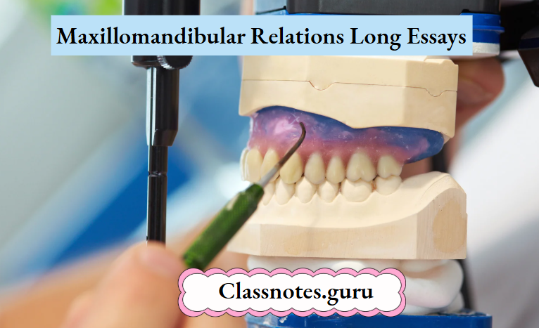 Maxillomandibular Relations Long Essays