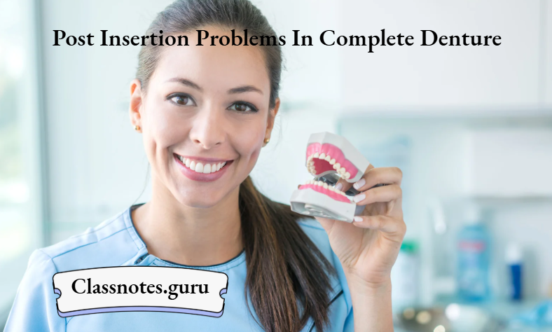 Post Insertion Problems In Complete Denture