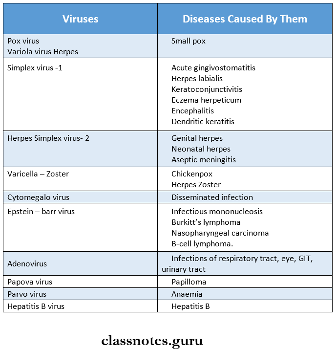 DNA Viruses Disease Caused by DNA Viruses