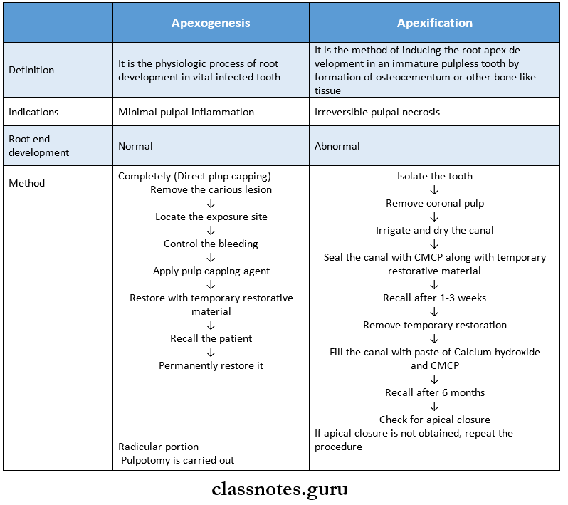Pediatric Endodontics Apexogenesis between Apexification.