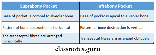 Periodontal Pocket Suprabony and infrabony pockets