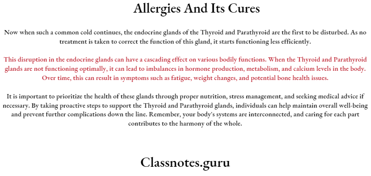 Allergies And Its Cures