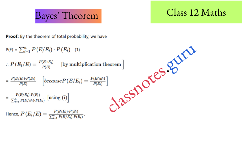 WBCHSE Solutions For Class 12 Maths Bayes Theorem And Its Applications