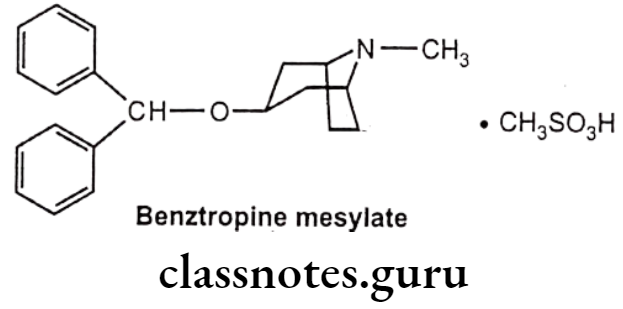 Medicinal Chemistry Drugs Acting On Autonomic Nervous System 2 Benztropine Mesylate