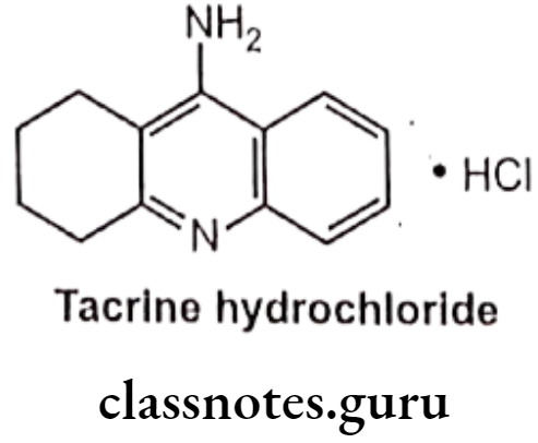 Medicinal Chemistry Drugs Acting On Autonomic Nervous System 2 Cholinesterase Inhibitors Tacrine Hydrochloride