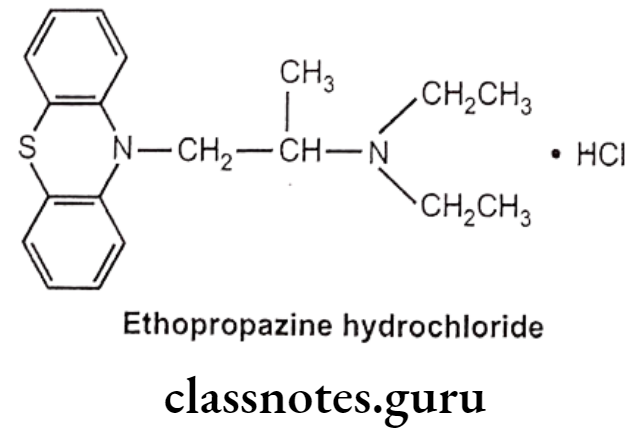 Medicinal Chemistry Drugs Acting On Autonomic Nervous System 2 Ethopropazine Hydrochloride