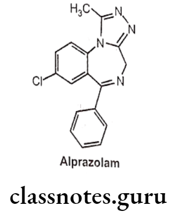 Medicinal Chemistry Drugs Action On Central Nervous System Alprazolam