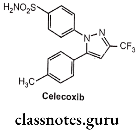 Medicinal Chemistry Drugs Action On Central Nervous System Celecoxib