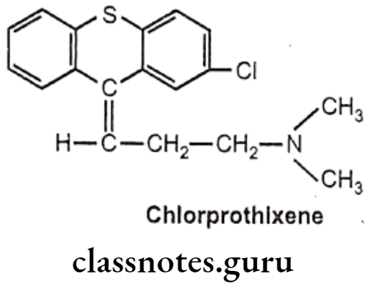 Medicinal Chemistry Drugs Action On Central Nervous System Chlorprothixene