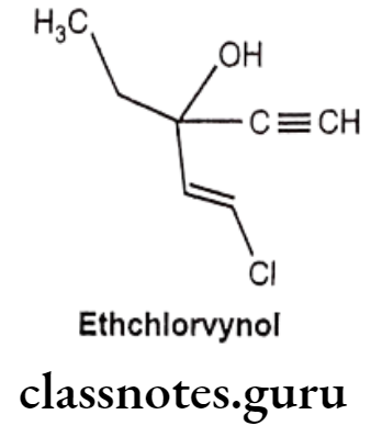 Medicinal Chemistry Drugs Action On Central Nervous System Ethchlorvynol
