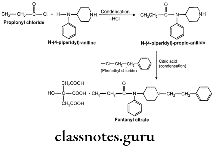 Medicinal Chemistry Drugs Action On Central Nervous System Fentanyl citrate synthesis