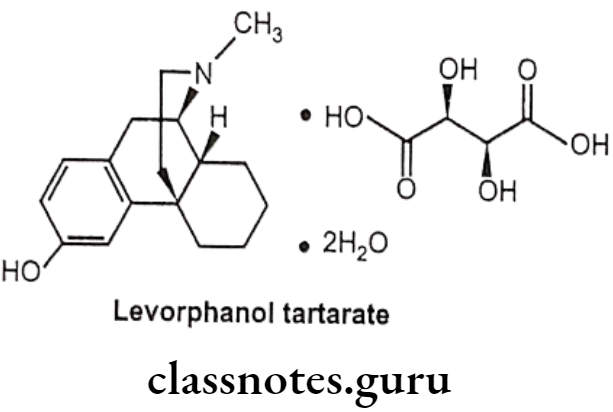 Medicinal Chemistry Drugs Action On Central Nervous System Levorphanol tartarate