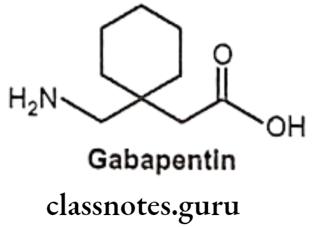 Medicinal Chemistry Drugs Action On Central Nervous System Miscellaneous Gabapentin