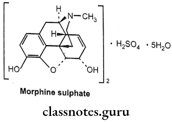 Medicinal Chemistry Drugs Action On Central Nervous System Morphine sulphate