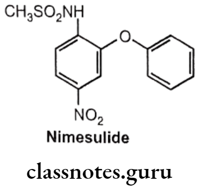 Medicinal Chemistry Drugs Action On Central Nervous System Nimesulide