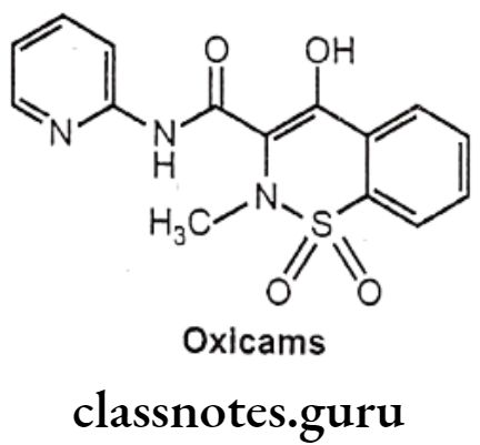 Medicinal Chemistry Drugs Action On Central Nervous System Oxicams