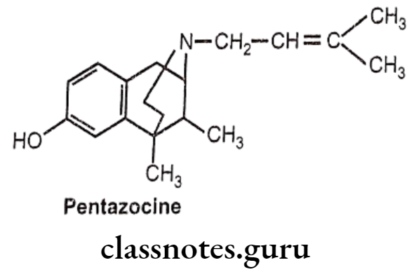 Medicinal Chemistry Drugs Action On Central Nervous System Pentazocine