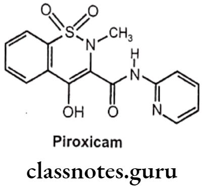 Medicinal Chemistry Drugs Action On Central Nervous System Piroxicam