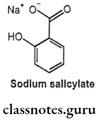 Medicinal Chemistry Drugs Action On Central Nervous System Sodium Salicylate
