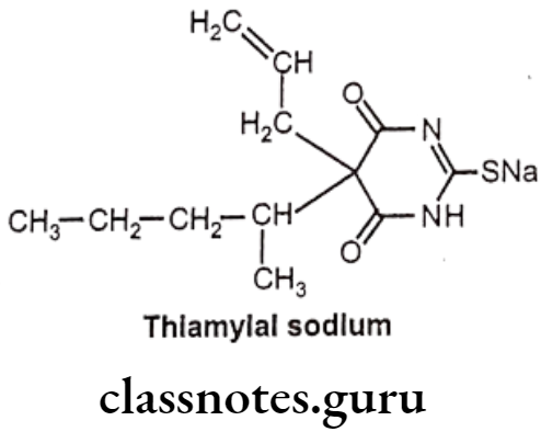 Medicinal Chemistry Drugs Action On Central Nervous System Thiamylal sodium