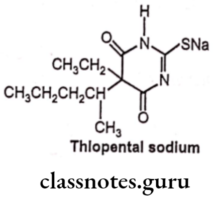 Medicinal Chemistry Drugs Action On Central Nervous System Thiopental sodium