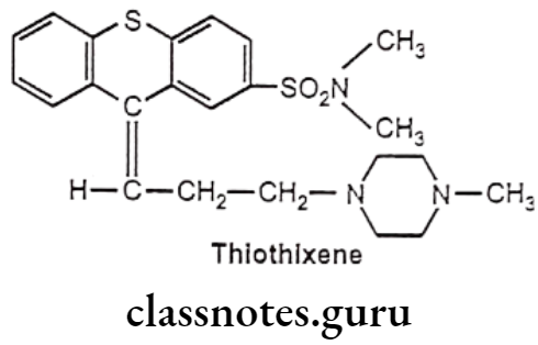 Medicinal Chemistry Drugs Action On Central Nervous System Thiothixene