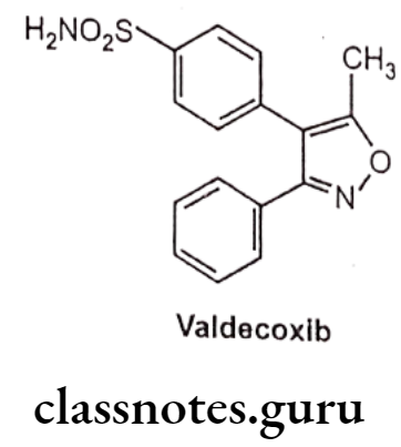 Medicinal Chemistry Drugs Action On Central Nervous System Valdecoxib