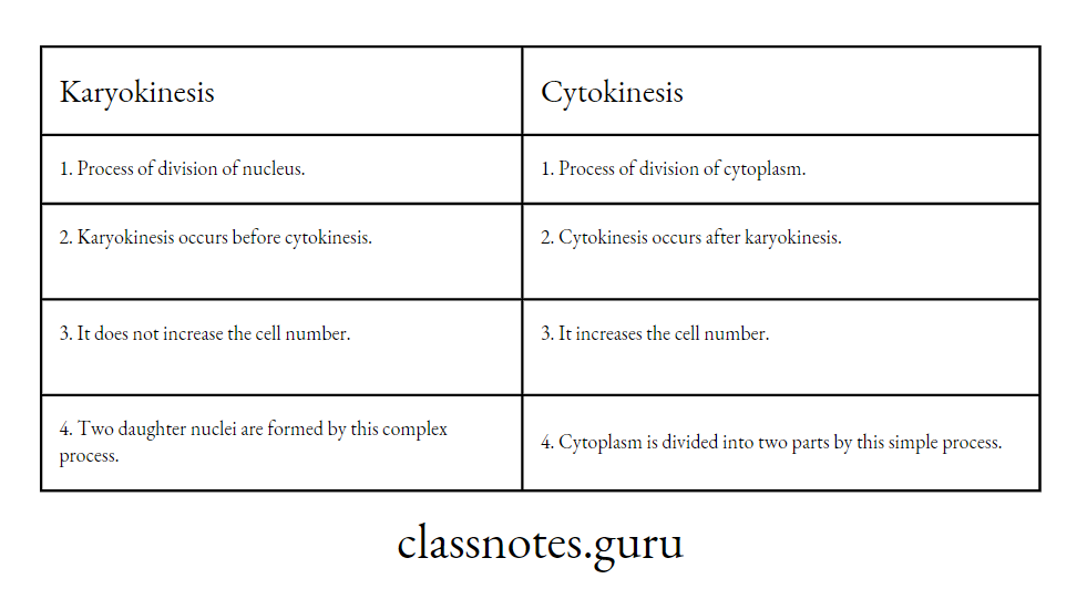 Difference between Karyokinesis and Cytokinesis