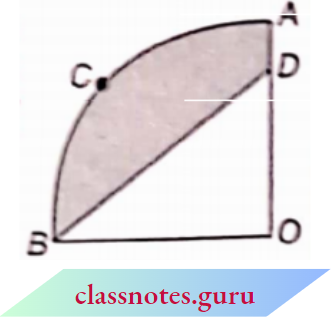 Area Related To Circles A Quadrant Of A Circle