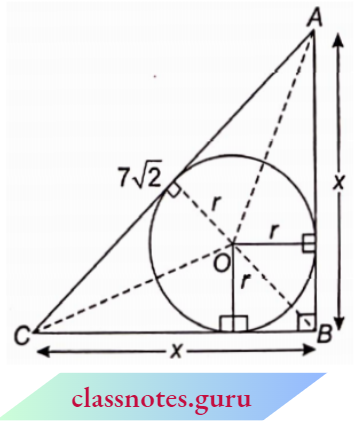 Area Related To Circles Hypotenuse Of An Isosceles Right Triangle