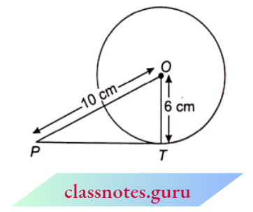 Circles The Length Of Tangent Drawn To Circle Of Radius