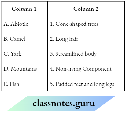 Class 6 Science Chapter 6 The Living Organisms Match The columns 3