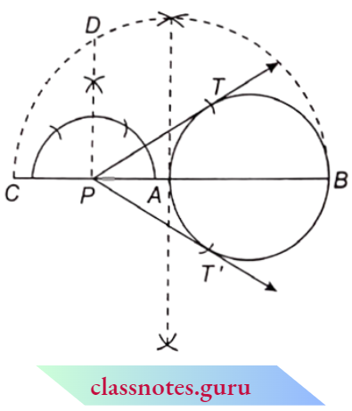Constructions Two Tangent Two The Circle From Point P