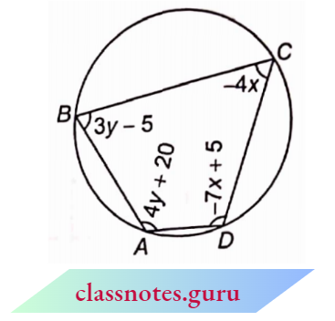 Linear Equations In Two Variables ABCD Is A Cyclic Quadrilateral And The The Angle Of Cyclic Quadrilateral