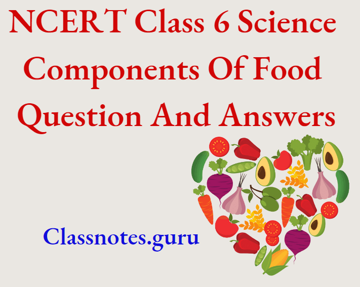 NCERT Class 6 Science Chapter 1 Components Of Food Question And Answers