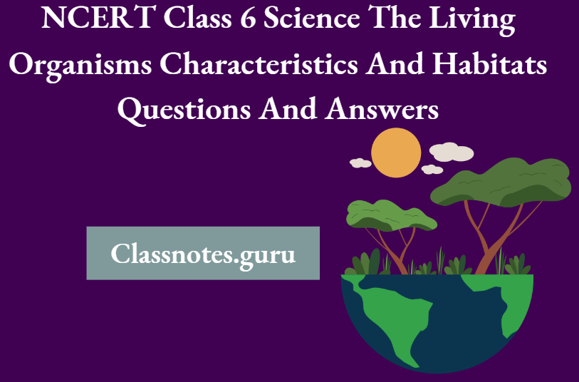 NCERT Class 6 Science Chapter 6 The Living Organisms Characteristics And Habitats Questions And Answers