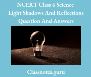 NCERT Class 6 Science Chapter 8 Light Shadows And Reflections Question ...