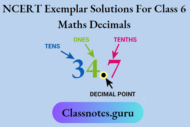 NCERT Exemplar Solutions For Class 6 Maths Chapter 8 Decimals