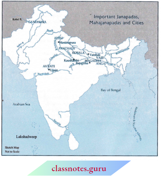 NCERT Solutions For Class 6 History Chapter 5 Kingdoms-Kings-And-An-Early-Republic-Map-For-Janapads-Mahajanapadas-And-Cities