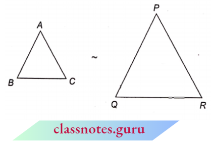 Triangle ABC Is Similar To PQR