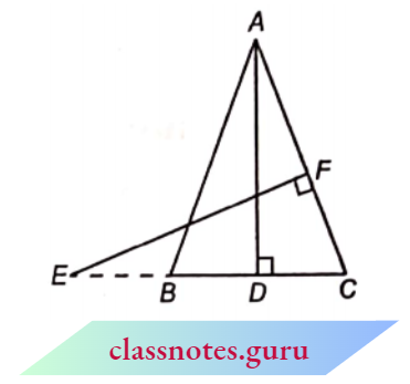 Triangle E Is A Point On Side CB Produced Of An Isosceles Triangle ABC