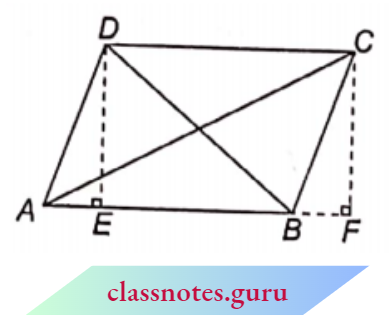 Triangle The Sum Of The Squares Of The Diagonals Of Parallelogram Is Equal To The Sum Of The Squares Of Its Sides