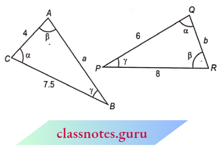 Triangle The Triangles In Adjoining Are Similar The Values Of A And B