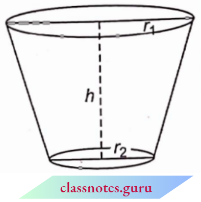 Volume And Surface Area Of Solids Alant Height Of A Bucket
