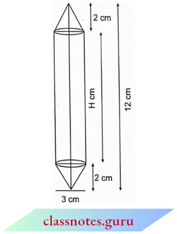 Volume And Surface Area Of Solids Cylinder With Two Cones