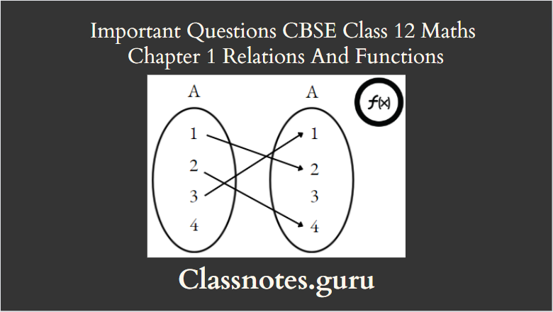 Important Questions CBSE Class 12 Maths Chapter 1 Relations And Functions One One Function