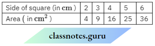 NCERT Class 8 Maths Chapter 13 Introduction To Graphs The side Of The Squares