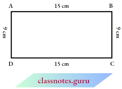 NCERT Notes For Class 6 Maths Chapter 10 Mensuration Perimeter Of A Rectangle