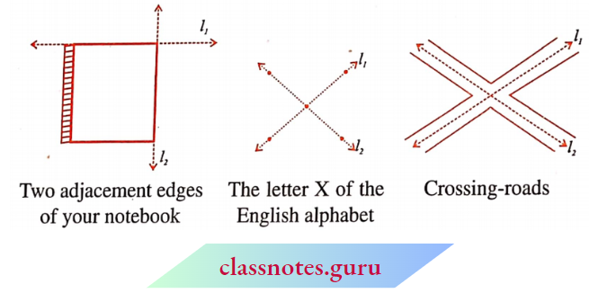 NCERT Notes For Class 6 Maths Chapter 4 Basic Geometrical Numbers Models For A Pair Of Intersecting Lines