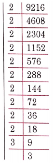 NCERT Solutions For Class 8 Maths Chapter 5 Squares And Square Roots The Prime Factorisation Is 9216